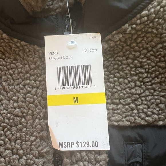NWT Spyder Men's Size M Fur Sherpa Militant Full Zip Jacket Pockets $129 (B1) - Picture 4 of 5